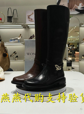 专柜正品思加图2025冬女靴骑士乐章复古骑士靴粗跟长筒靴EAJ48DG5