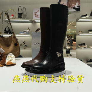 专柜思加图2025冬女靴骑士乐章复古骑士靴粗跟长筒靴EAJ48DG5