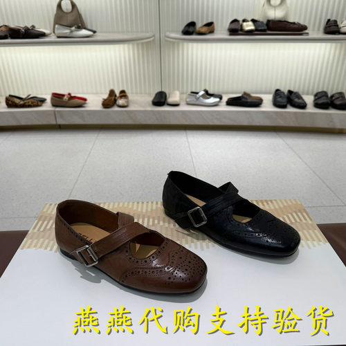 专柜正品百丽2026秋款女布洛克雕花孟克玛丽珍鞋芭蕾单鞋F9P1DCQ6