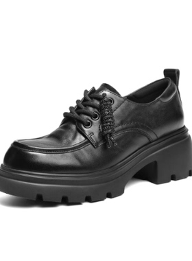 专柜正品百丽2026春款女鞋复古厚底牛津鞋乐福鞋深口单鞋E9N1DAM6