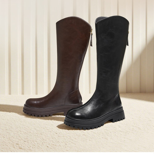 TATA/他她女靴软糖靴弹力长筒靴