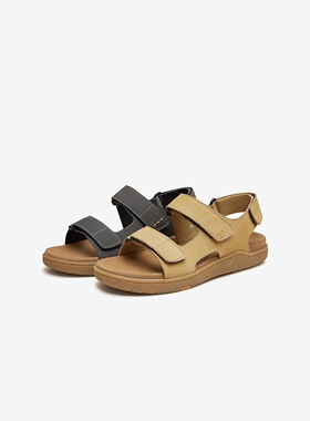 专柜正品拔佳2024夏款男透气舒适休闲牛皮软底百搭沙滩鞋60161BL4