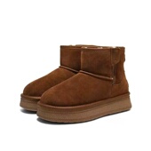 毛毛棉鞋 专柜正品 百丽保暖厚底增高雪地靴女冬款 休闲短靴F3C1DDD5