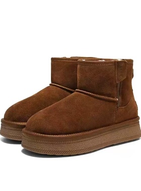 专柜正品百丽保暖厚底增高雪地靴女冬款毛毛棉鞋休闲短靴F3C1DDD5