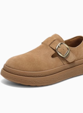 专柜正品百丽2025春款女鞋复古厚底全包勃肯鞋休闲乐福鞋D4V1DAM5