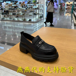 百丽2026春季 小皮鞋 新款 复古厚底JK乐福鞋 E9M1DAA6 女鞋 专柜正品