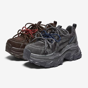 专柜正品百思图2026春新款女鞋潮酷加绒厚底老爹鞋休闲鞋G0931AM6