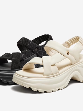 专柜正品他她2025夏款女鞋休闲运动凉鞋厚底舒适沙滩凉鞋7G304BL5