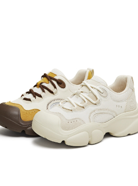 专柜正品天美意2026春款女鞋户外系带复古厚底运动休闲鞋CKY37AM6