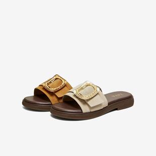 子Y2X01BT6 女商场简约百搭休闲凉拖鞋 专柜正品 TATA他她2026夏款