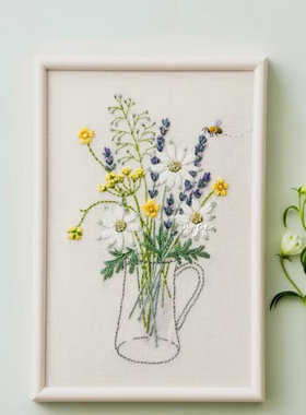 青木合子经典一年四季花草刺绣装饰画刺绣材料包家居装饰挂画