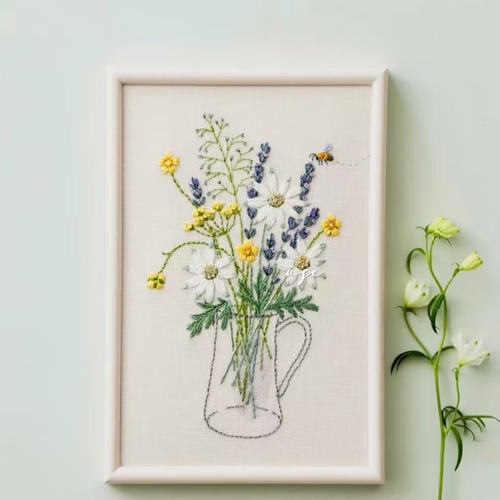 青木合子经典一年四季花草刺绣装饰画刺绣材料包家居装饰挂画