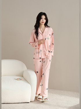 雅巧55083秋季女士卡通丝光纯棉家居服套装