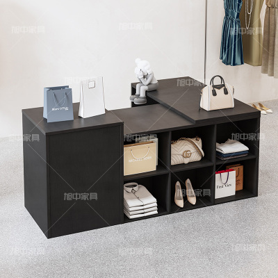 实木服装店双面中岛桌展示柜