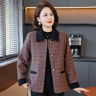 妈妈装春装外套2026新款中年女春秋呢子洋气短款中老年人春季上衣