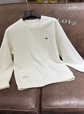 布原BY25218小狗图案简约时尚卫衣男2025新款休闲百搭长袖打底衫