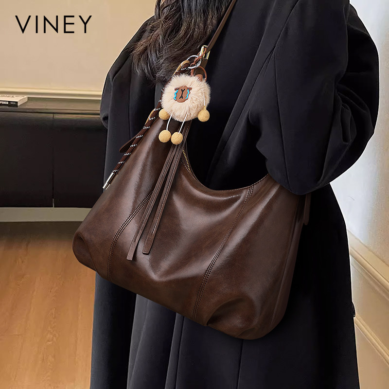 Viney托特包包2026新款春夏hobo包真皮腋下包大容量单肩斜挎包