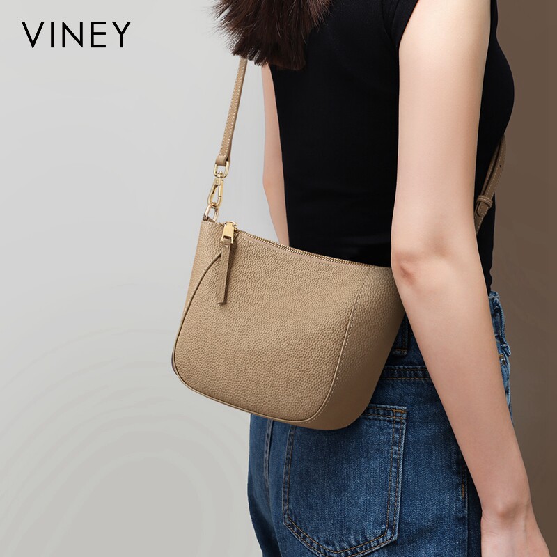 Viney包包2026新款女包夏季真皮单肩小包饺子包高级感斜挎手机包