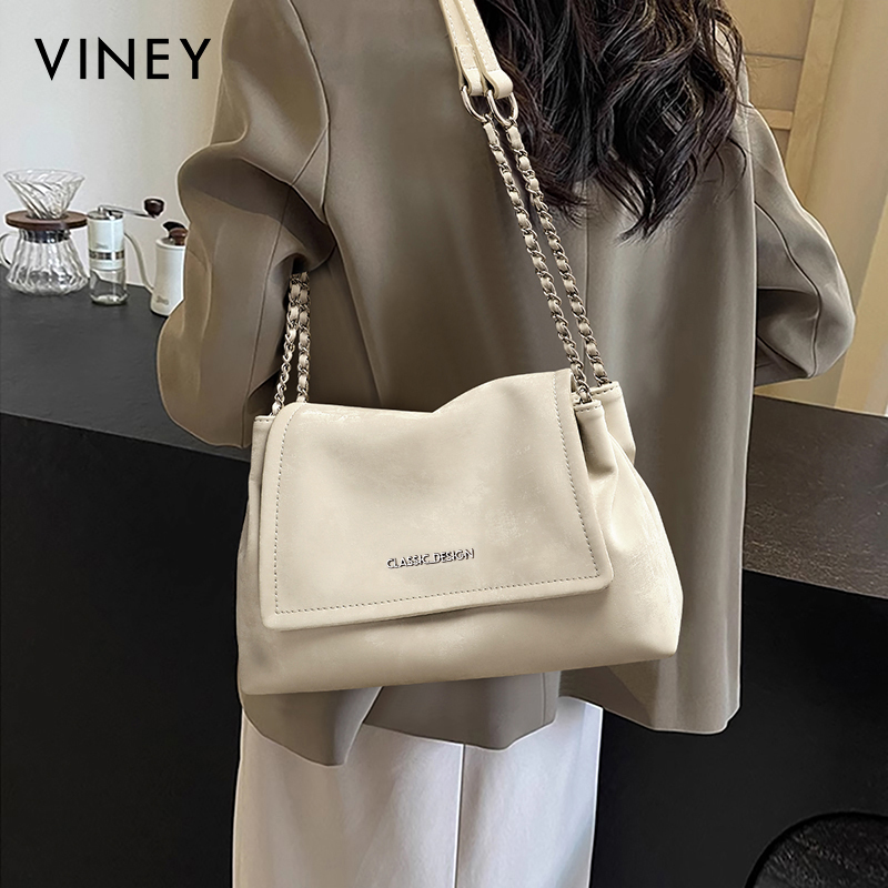 Viney包包2025新款夏季女包真皮单肩腋下包时尚大容量通勤托特包