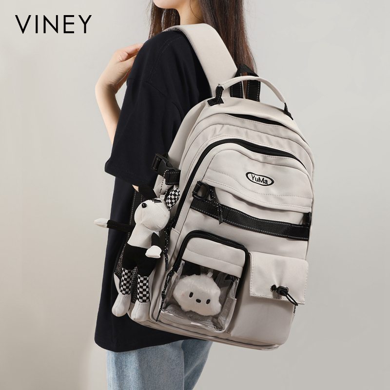 Viney书包女2025新款初中生高中大学生背包大容量轻便休闲双肩包