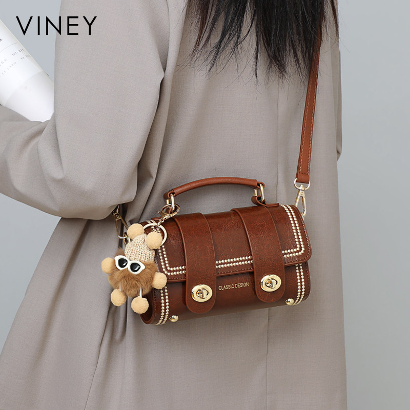 Viney真皮手提小包流行斜挎包