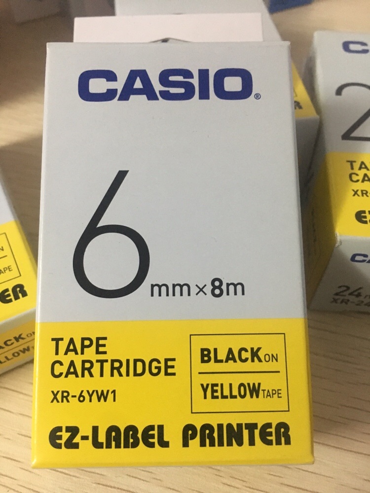 现货全新原装卡西欧打印机色带CASIO标签带XR-6X1 YW1  RD1 WE1