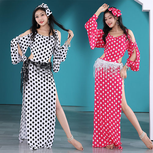 肚皮舞baladi波点袍子东方舞服