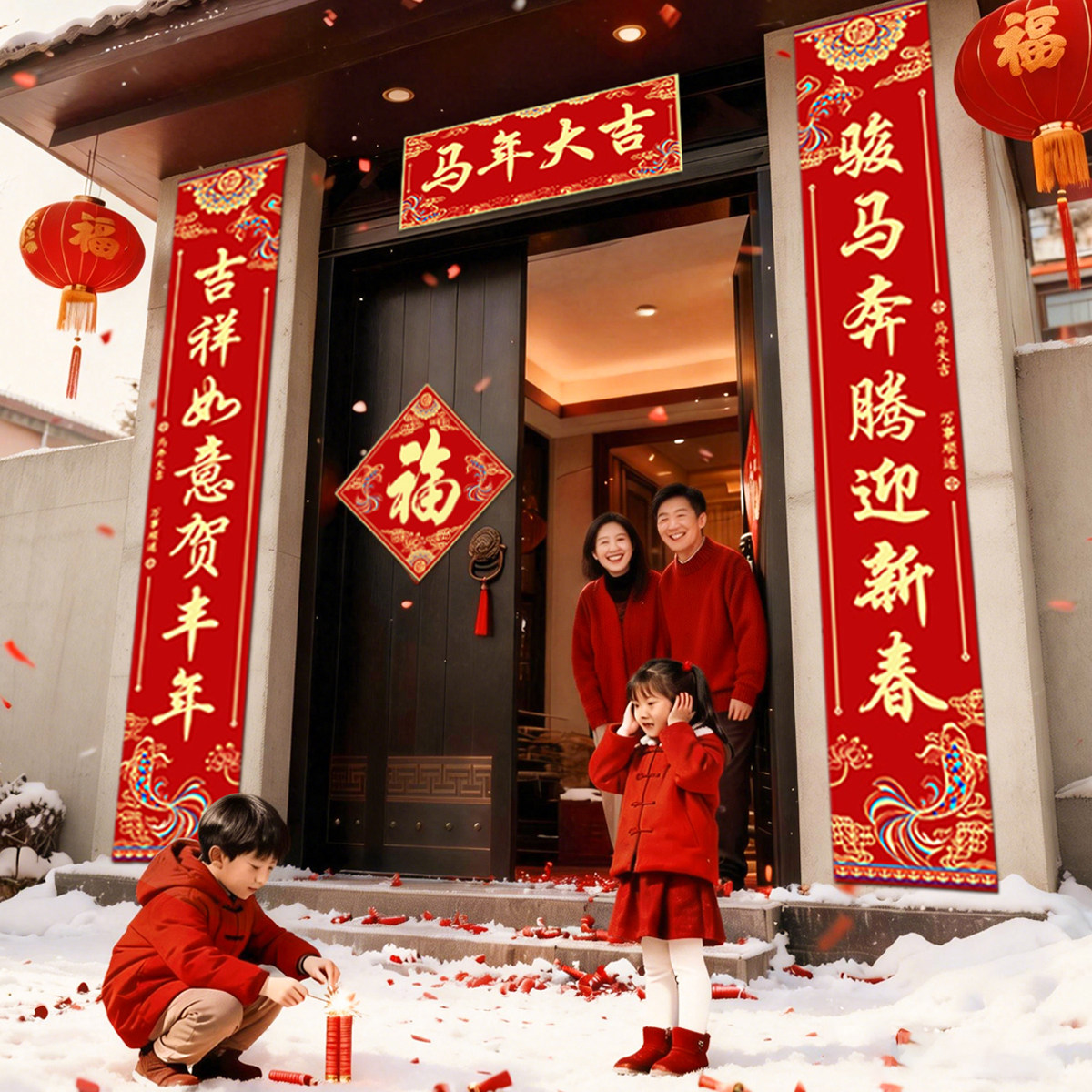 马年对联春联纸2026年新款家用大门装饰春节福字门贴布置装扮道具,节庆用品/礼品,节日装扮用品,淘宝优惠券,粉丝福利购,淘宝优惠卷