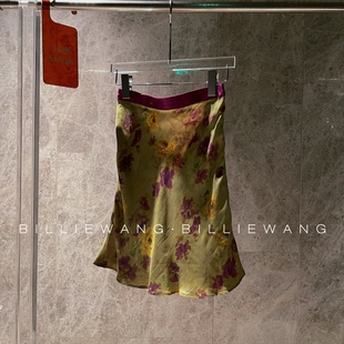 BW独立设计师典藏系列｜青梅｜复古花卉进口双面铜氨丝鱼尾半裙