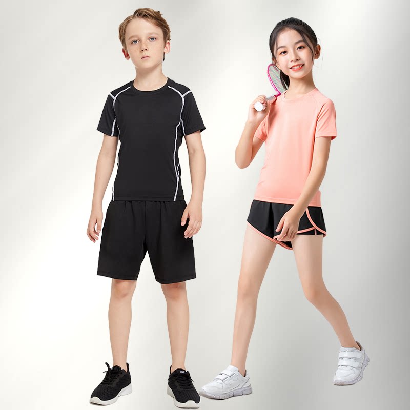 男童跑步运动速干衣套装儿童运动服中大童瑜伽女童跳操训练服长袖