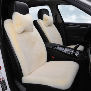 汽车坐垫冬季毛绒单片座椅车载座垫子后排短毛绒兔毛羊毛加热通用