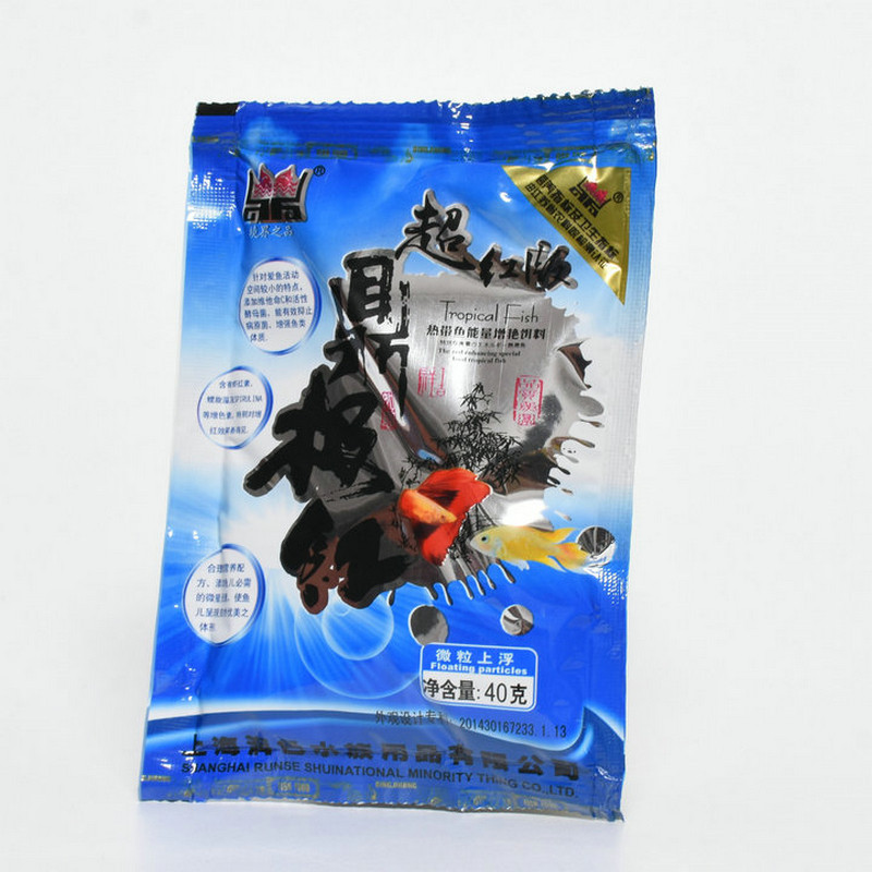 润色鼎极红小型鱼微粒饲料 孔雀红箭玛丽等热带小鱼粮 40g装10包