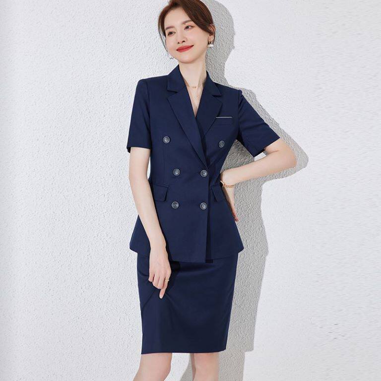 艾尚臣西装套装女夏季短袖职业装