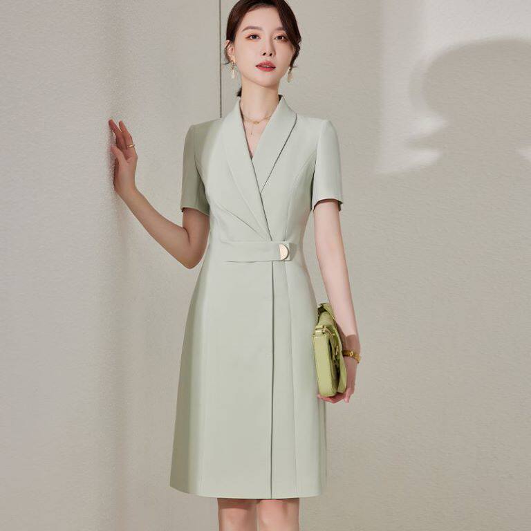 艾尚臣职业装显瘦裙子爱尚臣西装裙工作服连衣裙女夏季韩版气质女