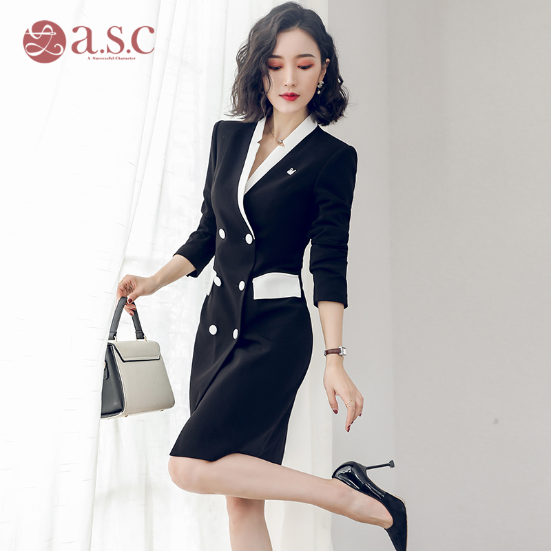 艾尚臣秋冬款连衣裙女职业装时尚