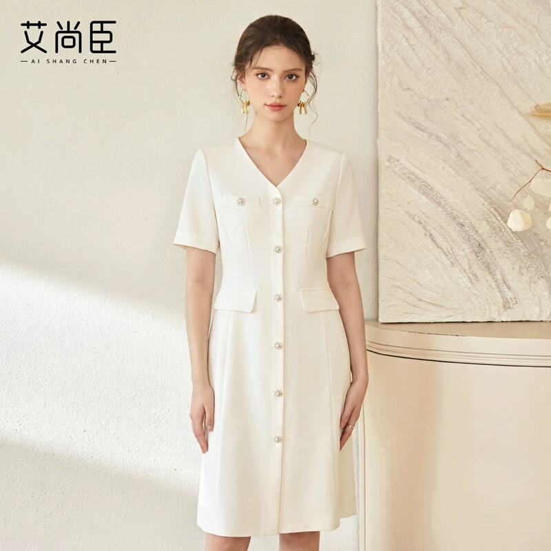 艾尚臣法式小香风连衣裙女职业装