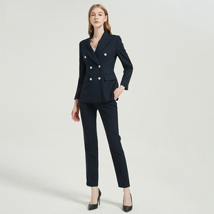 双排扣艾尚时光正装置业顾问售楼部爱尚臣工作服韩版西装套装女冬