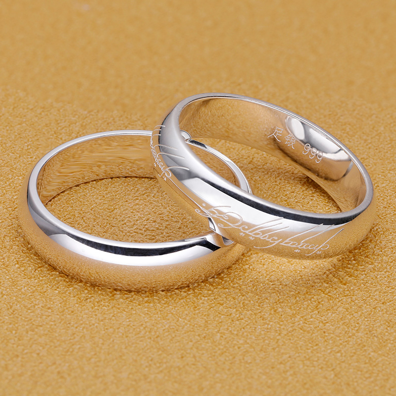 纯银戒指男潮流个性男款999足银