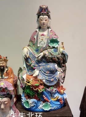 手工净瓶观音菩萨赐福坐像34寸