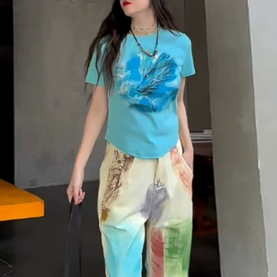 正肩紧身短款t恤女短袖夏季