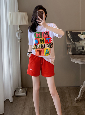 印花白色短袖t恤女夏季新款设计感休闲宽松大版学生半袖衫上衣潮