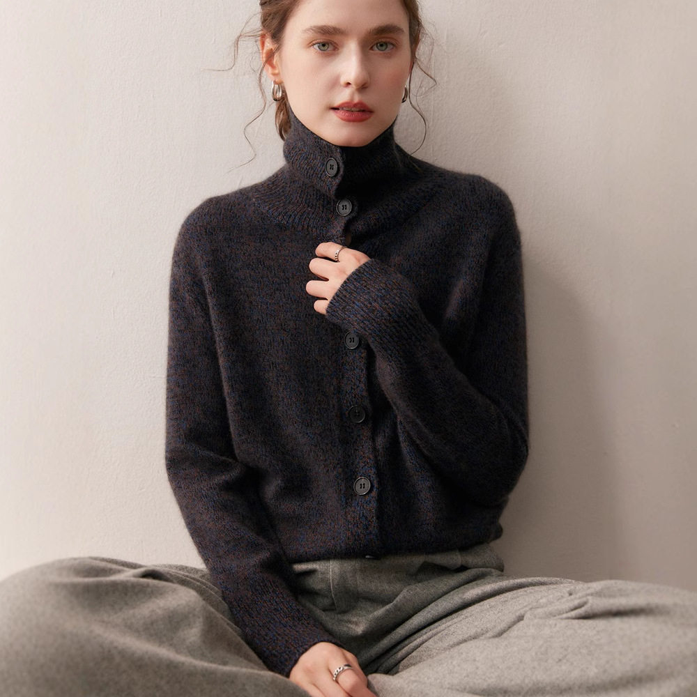 2025秋冬新款高领羊绒针织开衫女士休闲宽松羊毛外套纯色百搭毛衣,女装/女士精品,羊绒衫,淘宝优惠券,粉丝福利购,淘宝优惠卷