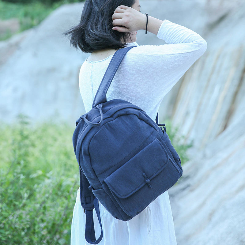 棉麻复古盘扣僧用茶服居士双肩包