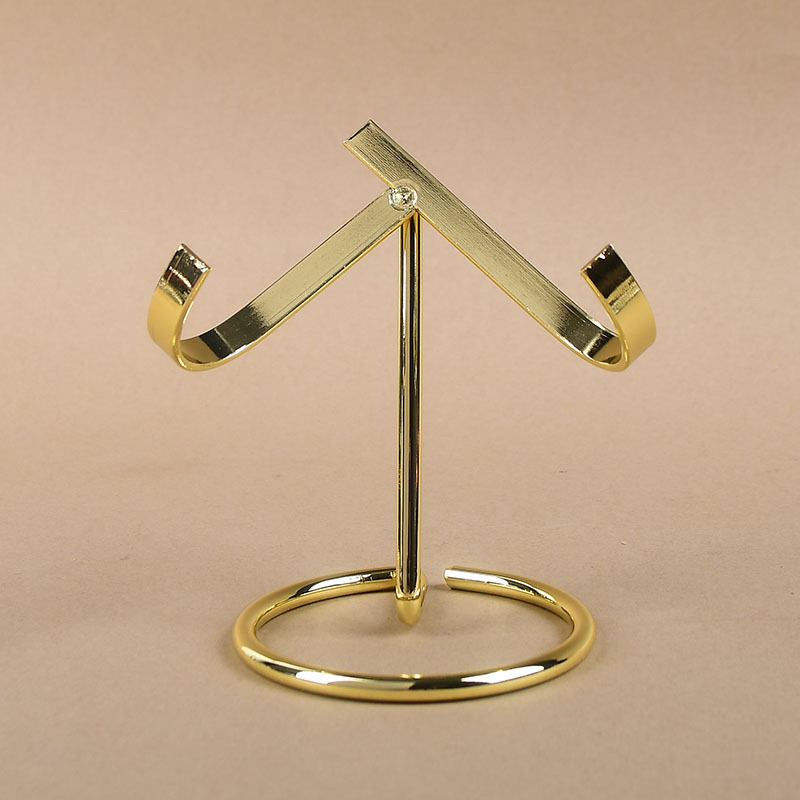 爱心金属展示架水晶原石矿石奇石玉石矿标支架底座水晶簇化石紫晶