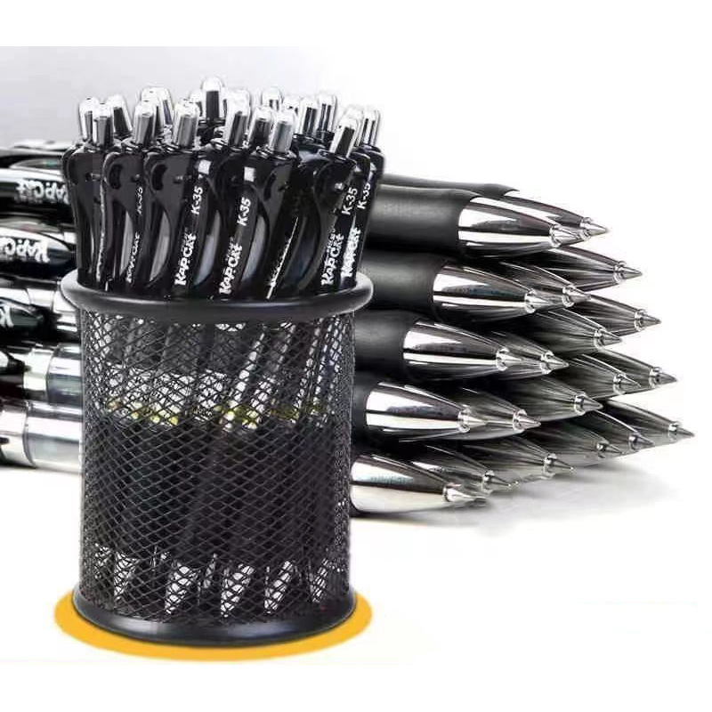 按动中性笔0.5mm黑色学生学习圆珠笔会议签字笔办公用品