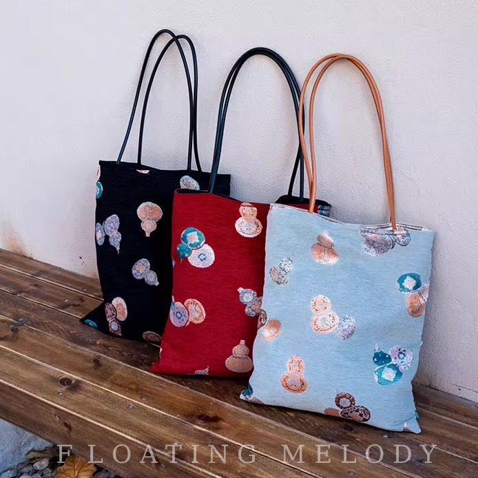 浮月笙原创·新中式高级感彩金葫芦单肩包大容量托特国风新年礼物,箱包皮具/热销女包/男包,单肩包,淘宝优惠券,粉丝福利购,淘宝优惠卷