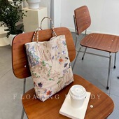 重工珠片绣花棉牛仔单肩包浮月笙原创新中式 春新品 国风高定版