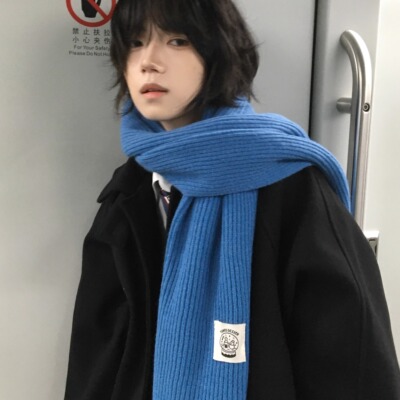 日剧初恋蓝围巾自制高克重中性