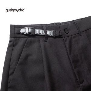 gushpsychic Technical Shorts黑机能战术插扣宽松五分短西裤短裤