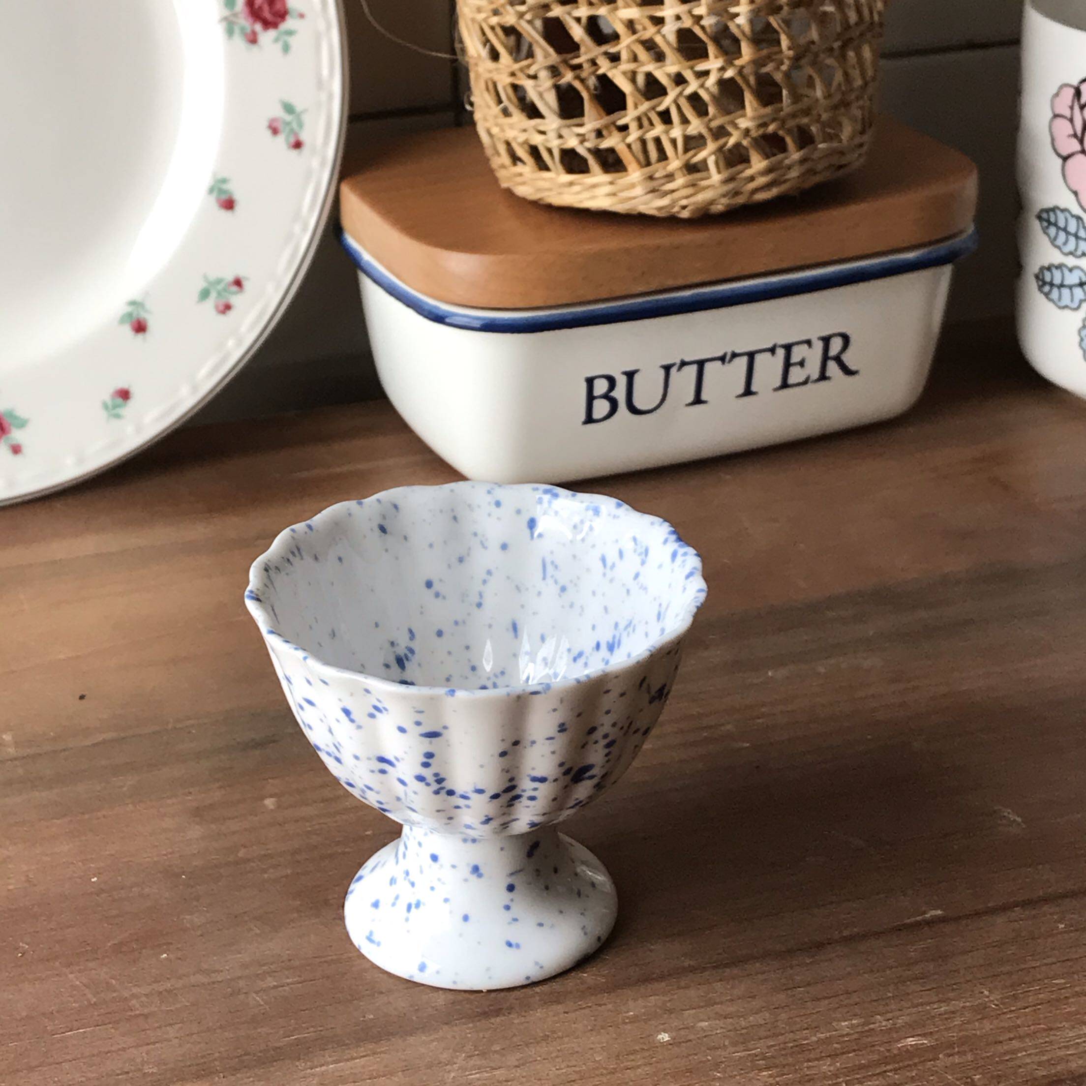 ins高脚甜点杯布丁杯鸡蛋杯韩式手工杯日系杂货杯子下午茶点心杯